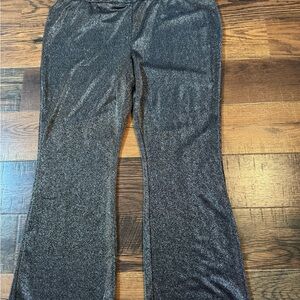 Maurices Black Flare Pants with Metallic Finish